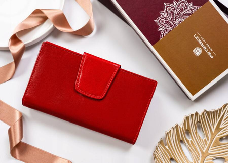 Geräumige Damen Geldbörse aus Leder mit Druckverschluss – Peterson