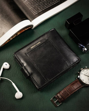 Große Herren Geldbörse aus Leder mit Druckknopf – Rovicky