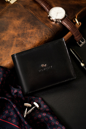 Klassische Herren Geldbörse aus Leder ohne Verschluss – Rovicky