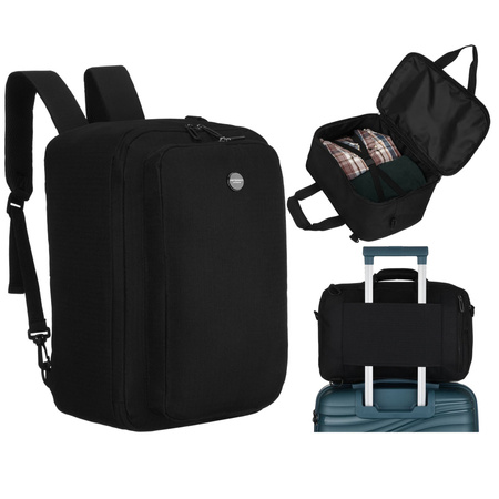 Reiserucksack in schwarz mit Reißverschluss, ideal für Handgepäck – Peterson