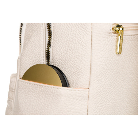 Rucksack mit verstellbaren Schultergurten in Beige - Rovicky