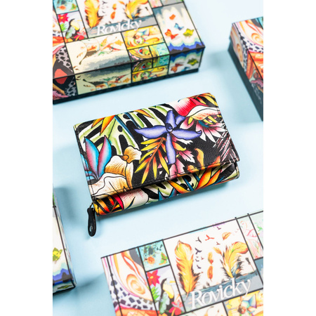 Geräumige Damen Geldbörse aus Leder mit Druckknopf – Rovicky