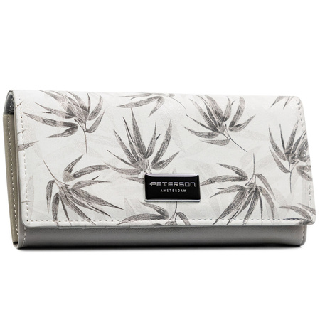Große, weiße Damen Geldbörse aus Kunst- und Echtleder mit RFID-Schutz – Peterson