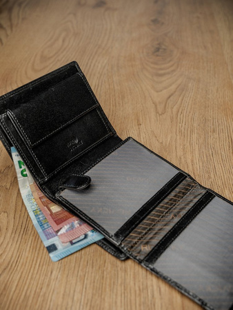 Elegante vertikale Herren Geldbörse ohne Verschluss aus Leder – Rovicky