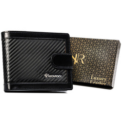 Elegante Herren Geldbörse aus echtem Leder mit Druckknopf – Rovicky