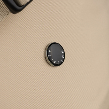 Damen-Handtasche aus Polyester in Hellbeige, mit Reißverschluss und Außentasche – Peterson