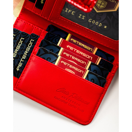 Große, rote Damen-Geldbörse aus Öko-Leder mit Krokodilhautmuster-Prägung - Peterson