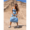 Hellblaue Sport-Reisetasche aus Polyester mit Schultergurt und Koffergurt – Peterson