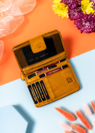 Geprägte Damen Geldbörse mit Fotofenster – Rovicky