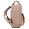 Beige, großer Damen-Rucksack aus Polyester und Öko-Leder - Peterson
