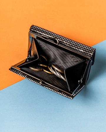 Kleine Damen Geldbörse aus Leder mit Druckknopf und Bügelverschluss – Lorenti