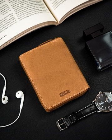 Elegante Herren Geldbörse aus Leder mit Reißverschluss – Peterson