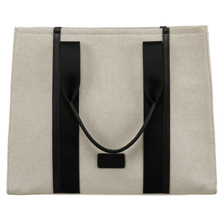 Modische Damen Shopper in Schwarz-Beige mit verstellbarem Gurt – Peterson