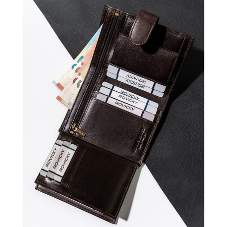 Herren Geldbörse für Dokumente mit RFID in Braun – Rovicky