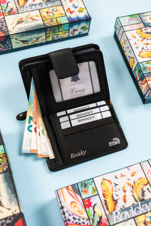 Große, vertikale Damen Geldbörse aus echtem Leder – Rovicky