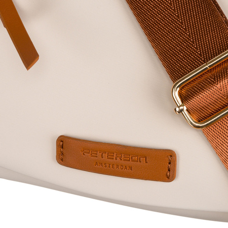 Damentasche aus Nylon in Braun-Beige mit Schulterriemen – Peterson