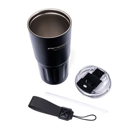 Thermobecher aus Edelstahl in Schwarz – Peterson