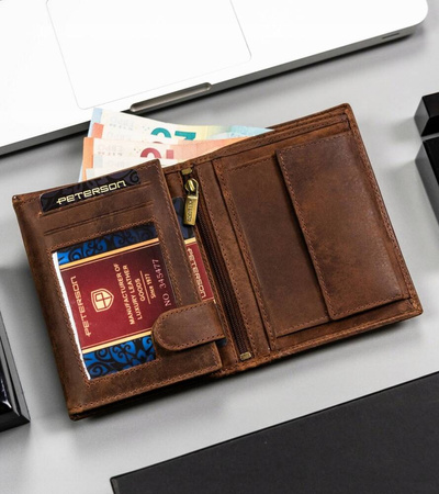 Große Herren Geldbörse aus Leder in Hochformat – Peterson