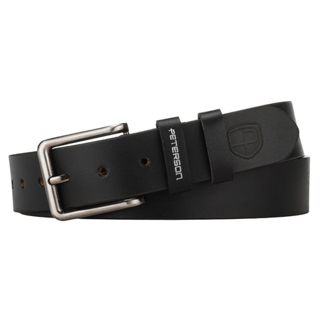 Herren-Gürtel aus Leder, schwarz mit traditioneller Schnalle - Peterson