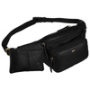 Schwarze Herren-Bauchtasche aus Leder mit Taschen und Schlüssel-Etui – Peterson