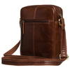 Braune Herren-Umhängetasche aus Naturleder, mit Reißverschluss – Peterson