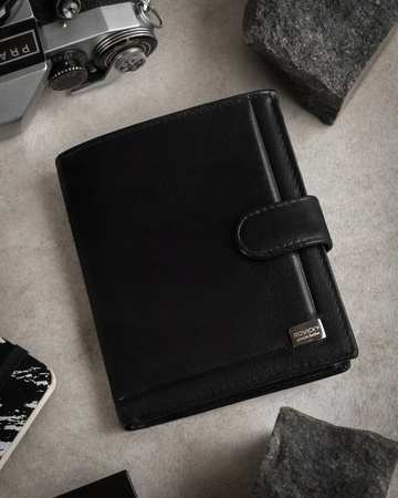 Große Herren Geldbörse aus Echtleder mit Druckknopf – Rovicky