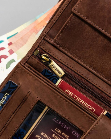 Große, hochformatige Herren-Geldbörse aus Naturleder – Peterson
