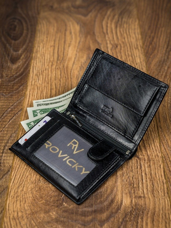 Herren Geldbörse aus Leder in Großformat mit Glattleder-Finish – Rovicky