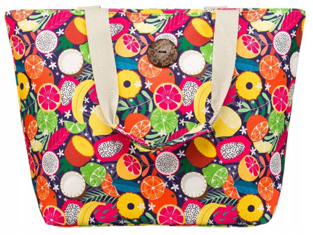 Große Damen Shopper Tasche mit Fruchtmuster