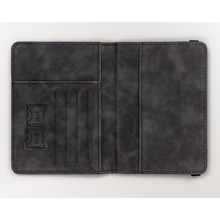 Schwarzes Etui für Reisepass aus Öko-Leder mit Gummiband verschließbar – Peterson