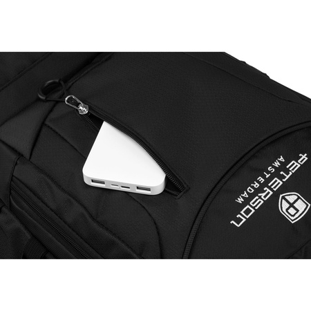 Schwarzer Wanderrucksack aus Polyester mit verstellbaren Trägern – Peterson