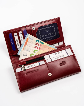 Große, komfortable Damen Geldbörse aus Leder – Rovicky