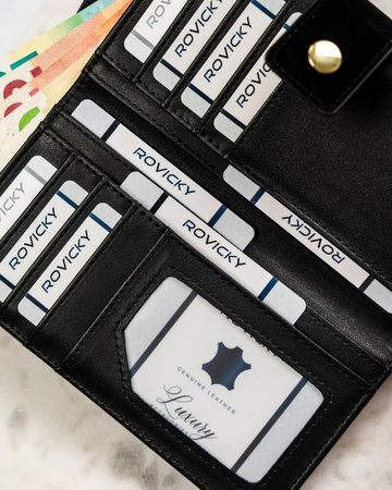 Klassische Damen-Geldbörse aus Öko-Leder – Rovicky