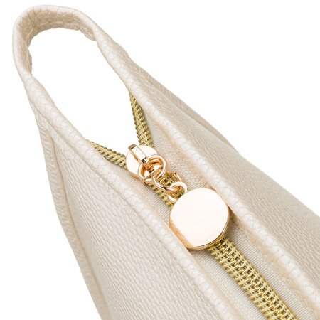 Beige, praktische Kosmetiktasche aus Öko-Leder, einteilig – Rovicky