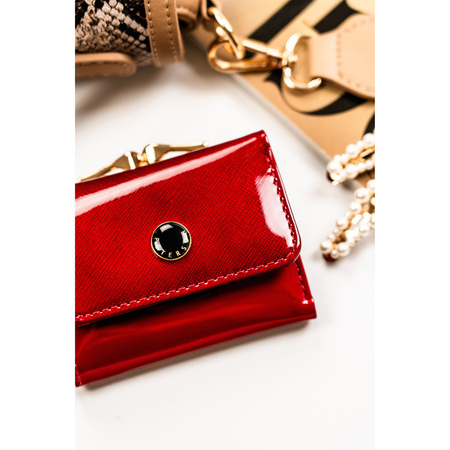 Damen Geldbörse in Rot aus glattem Leder – Peterson