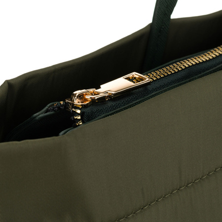 Grüne Damen-Shopper aus Nylon, ein Hauptfach mit abnehmbarem, verstellbarem Gürtel – Peterson