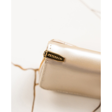 Elegante Damen Portemonnaie aus Lackleder in Beige – Peterson