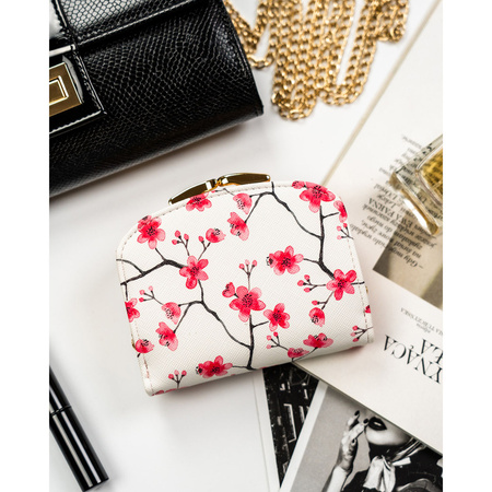 Moderne kleine Damen Geldbörse aus Öko-Leder mit Blumenmuster – Peterson