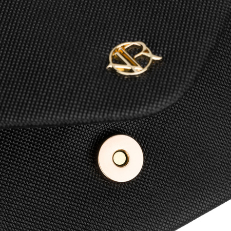 Schwarze, bestickte Damen-Clutch aus synthetischem Stoff - Rovicky