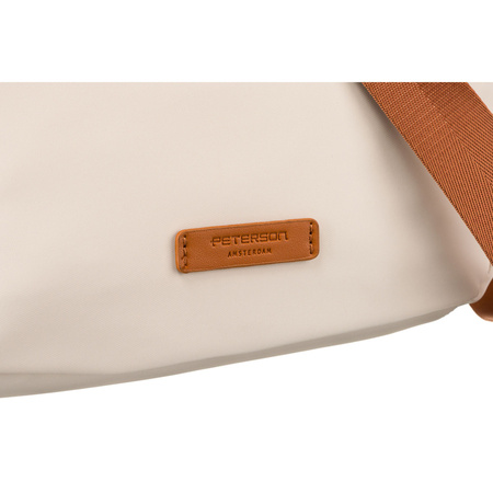 Kleine Damen Tasche aus Nylon in Braun-Beige – Peterson