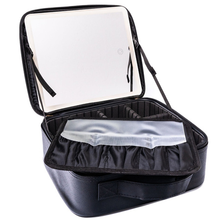 Schwarze Schmuckschatulle aus Öko-Leder, mit Reißverschluss – Peterson