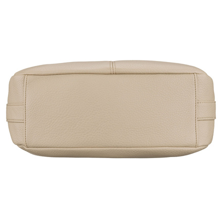 Damen-Umhängetasche aus Öko-Leder in Beige mit langem Gürtel – Rovicky