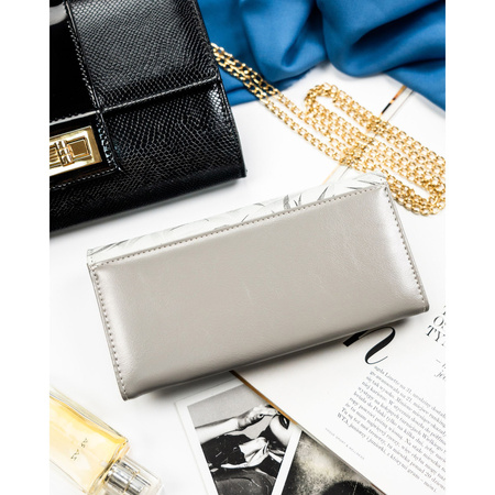 Weiße Damen Geldbörse mit RFID-Schutz und Druckknopf – Peterson