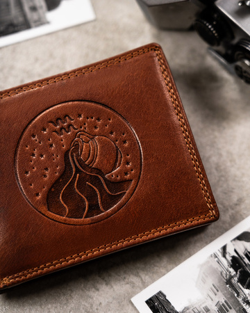 Große Herren Geldbörse aus Leder mit Sternzeichenprägung – Peterson
