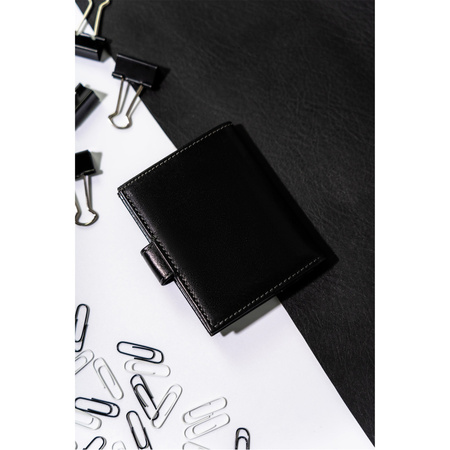 Elegantes Dokumentenetui in Schwarz aus Naturleder - Rovicky