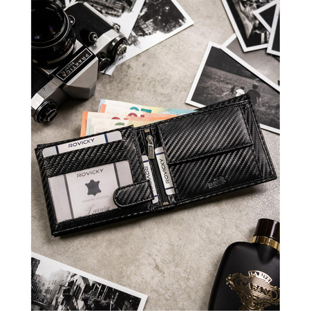 Herren Geldbörse aus Leder mit elegantem Muster – Rovicky