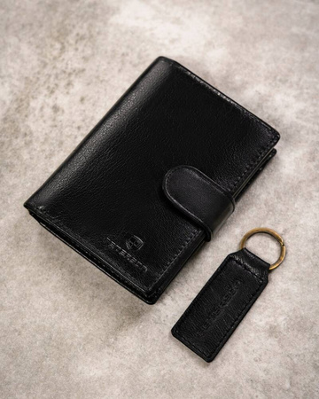 Geschenkset: Elegante Herren Geldbörse aus Leder und Schlüsselanhänger – Peterson