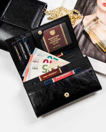 Damen Geldbörse aus Leder mit Schlangenledermuster – Peterson