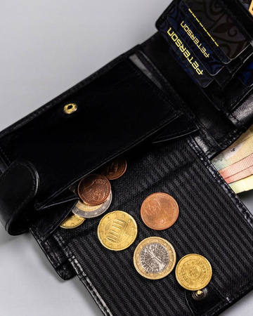 Große Herren-Geldbörse aus Leder mit Druckknopf - Peterson