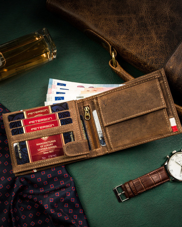 Herren Geldbörse aus Leder ohne Verschluss – Peterson